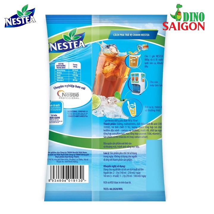 Combo 4 Gói Trà vị chanh NESTEA 800g