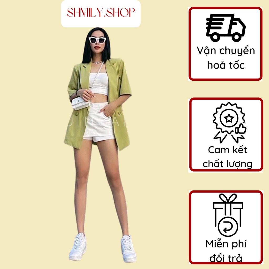 Áo khoác vest xanh
