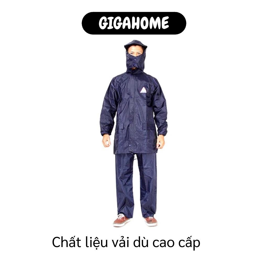 Áo Mưa Bộ GIGAHOME Bộ Quần Áo Đi Mưa Người Lớn Vải Dù Siêu Bền, Chống Thấm Nước Tuyệt Đối 3323