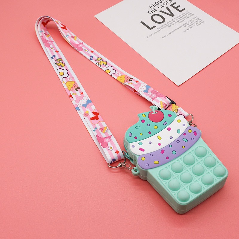 Túi Pop It giảm căng thẳng stress hiệu quả, Pop it túi mini đeo chéo siêu xinh cho bé bảo hành 12 tháng