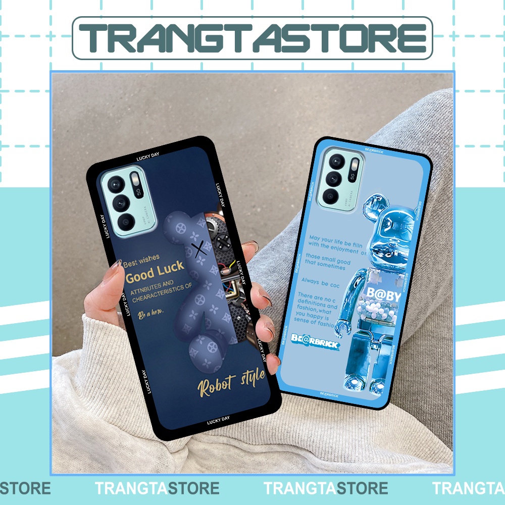 Ốp Oppo Reno6 / Reno6 Z 5G / Reno 6 Pro in hình gấu Bearbrick,Mountain,xanh,đen,đỏ giá rẻ