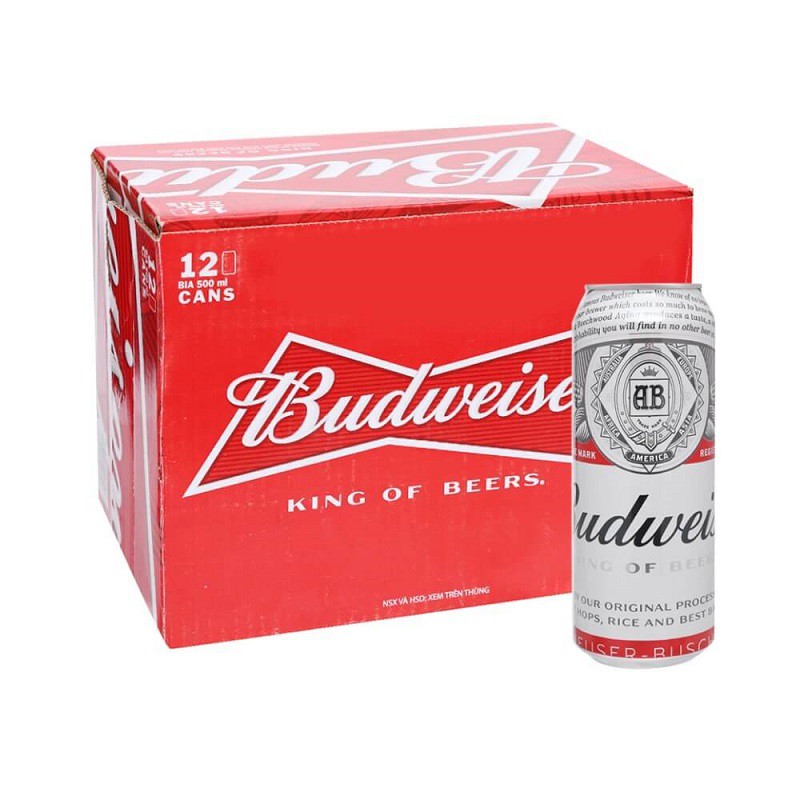 BIA BUDWEISER Lon 500ml | Bia mỹ bán chạy nhất Thế Giới