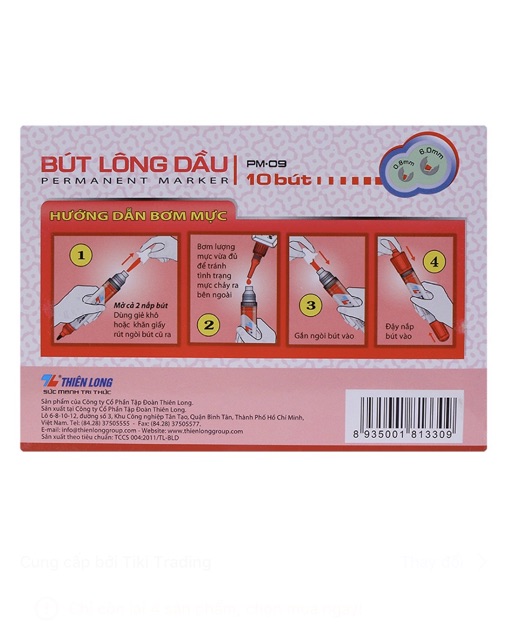 BÚT LÔNG DẦU 2 ĐẦU TO THIÊN LONG PM-09