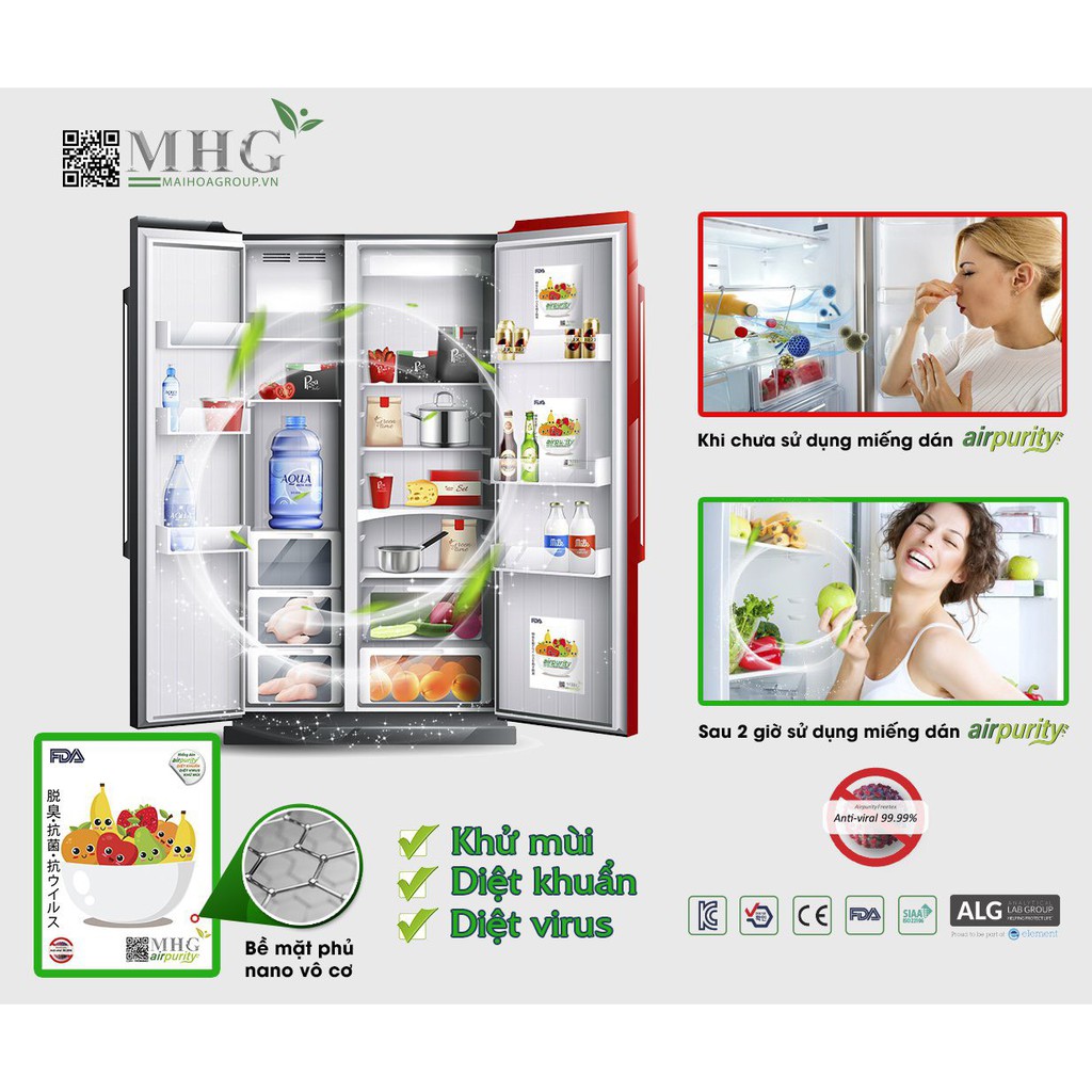 Khử mùi tủ lạnh Airpurity