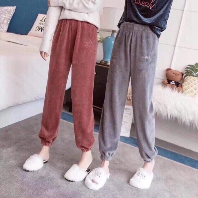 Quần ngủ nhung lông êm mịn cho nữ