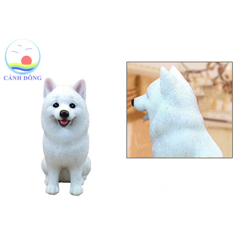 CHÓ SAMOYED TRẮNG TƯỢNG MÔ HÌNH ĐẸP