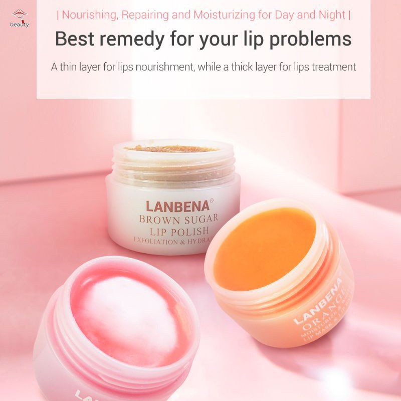 #Chăm sóc da# Lip Plumper Mask Moisturizing Nourish Lip Scrub Exfoliator Sleeping Mask Cream