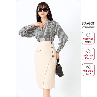 Áo sơ mi nữ cổ 2 ve 92WEAR ASA1453
