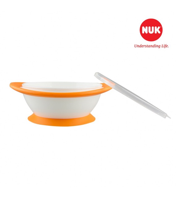 Bộ 2 Bát Ăn Chống Đổ Có Nắp đậy Nuk Chính Hãng Nhập Khẩu Đức