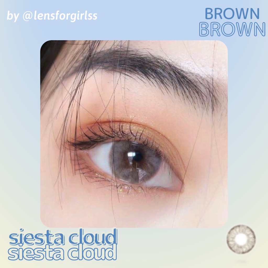 Kính áp tròng nâu đất Siesta Cloud Brown dành cho mắt nhạy cảm - Pc Hydrogel | Hạn sử dụng 6 tháng