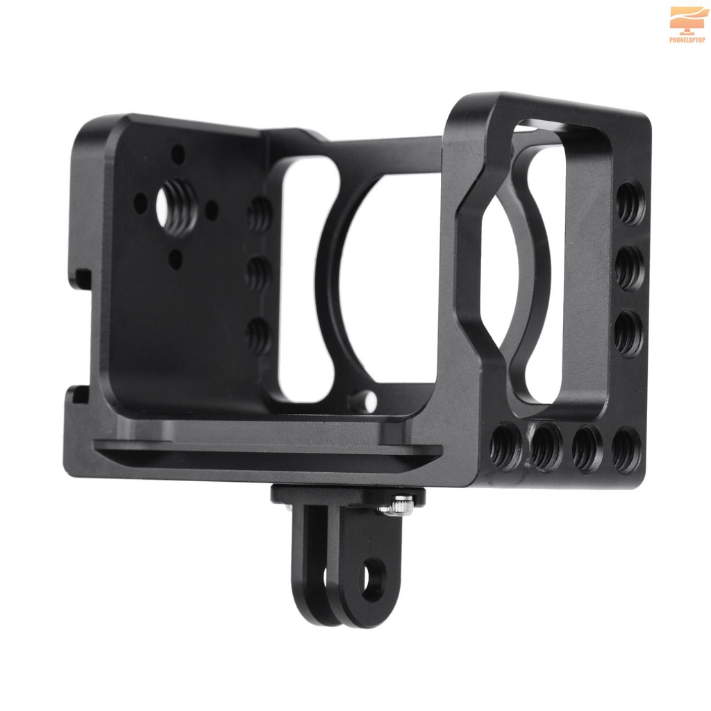 Aluminum Alloy Camera Vlog Cage Protective Camera Cage with 1/4 3/8 Inch Screw Holes Compatible with Sony RX0 II Digital Camera Microphone Tripod Fill Light