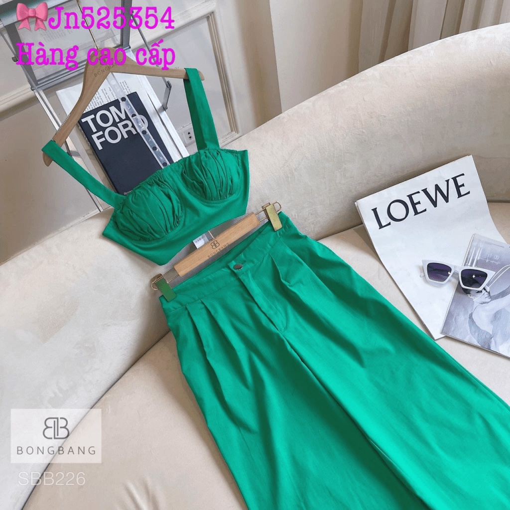 (Free Ship) Sét Linen 2 Dây Quần Dài Cực Tôn Dáng