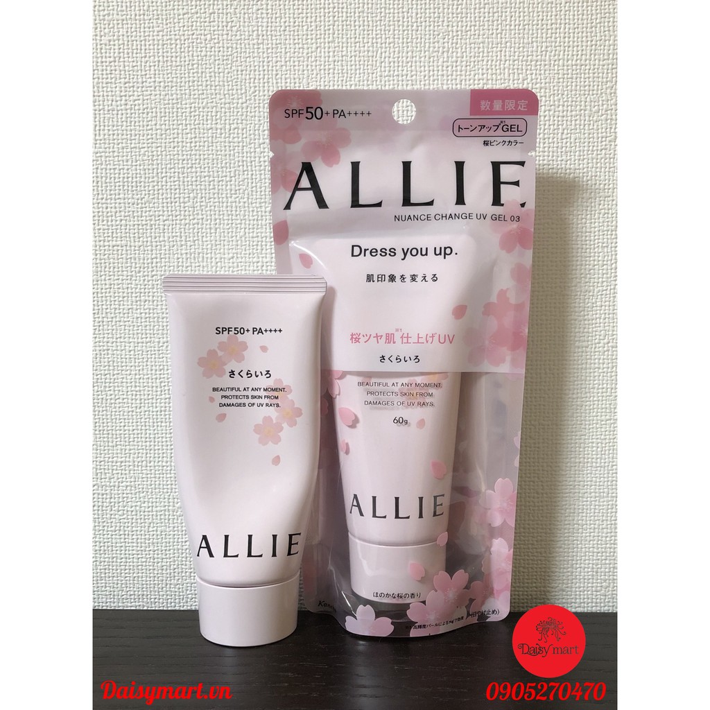 Gel chống nắng kiềm dầu Kanebo ALLIE Dress You Up SPF50+PA+++ 60g - Hương Sakura
