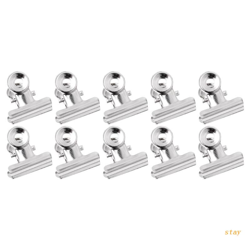 Set 10 Kẹp Giữ Túi Giấy / Tài Liệu Bằng Kim Loại Hình Chó Bull
