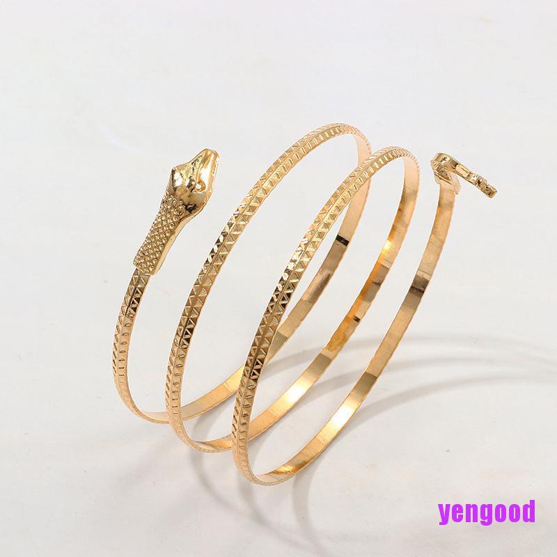 Vòng Tay Hở Hình Rắn Phong Cách Gothic