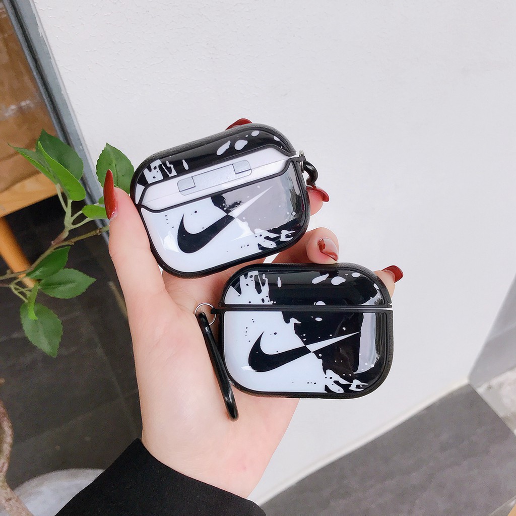 Vỏ Bảo Vệ Hộp Sạc Tai Nghe Airpods 1 2 3 pro Bluetooth Không Dây Bằng TPU Mềm Họa Tiết Nike