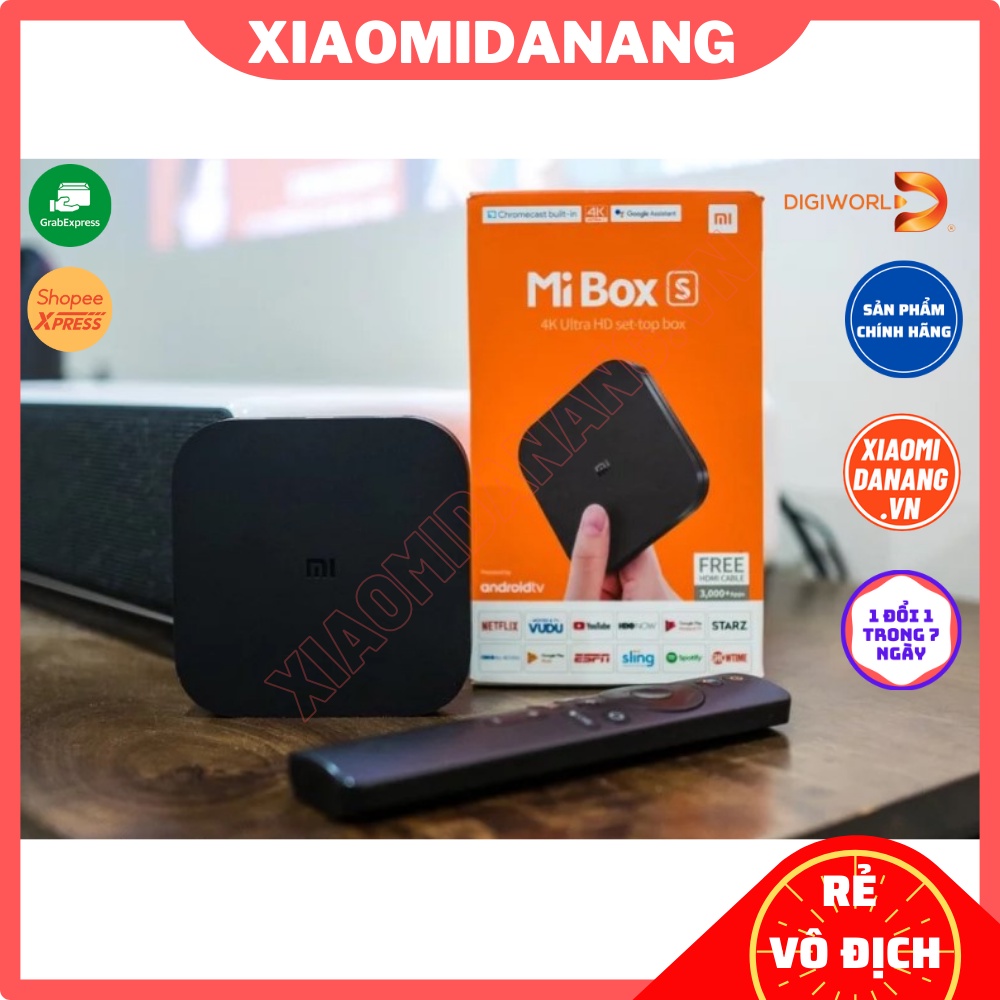 Android Tivi Box Xiaomi MiBox S 4K  MDZ-22-AB (PFJ4086EU) MODEL 2021 - Hàng Chính Hãng Digiworld