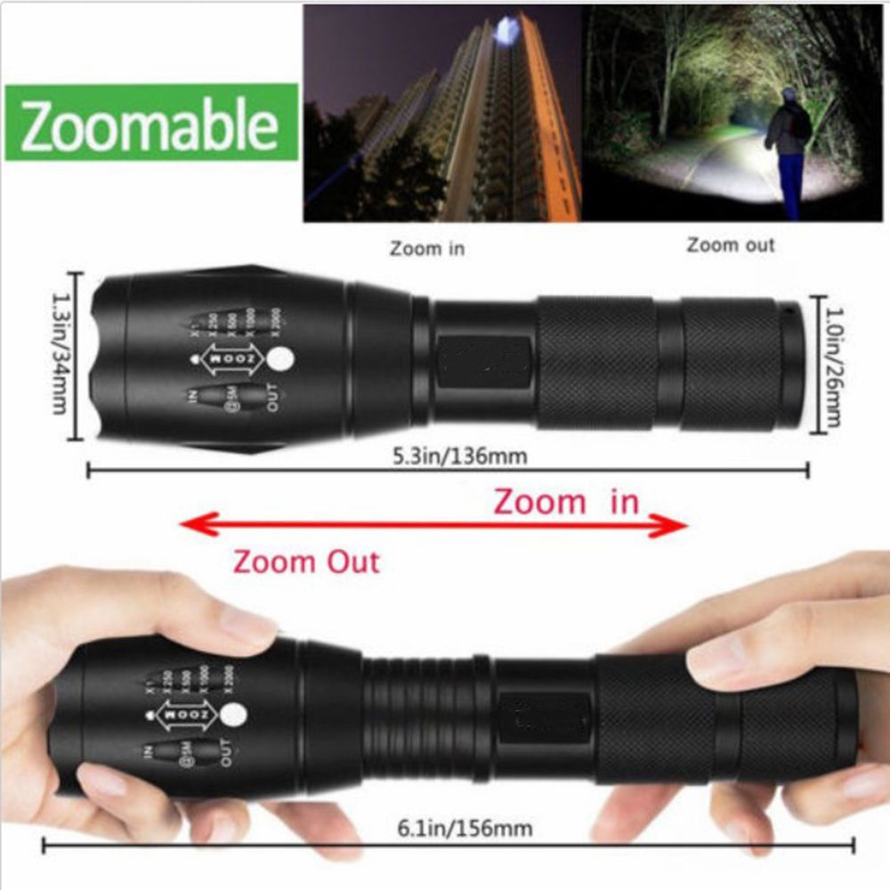 Đèn pin LED E17 XM-L 500 lumen chống nước chất lượng cao