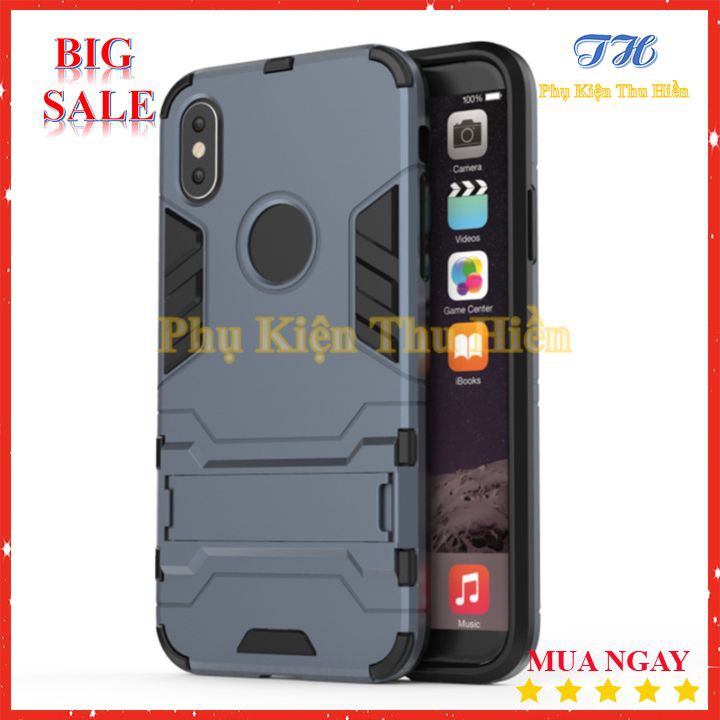 Ốp Lưng Chống Sốc Iron Man Ip 11,X - Chống Va Đập Kiêm Giá Đỡ Điên Thoại.