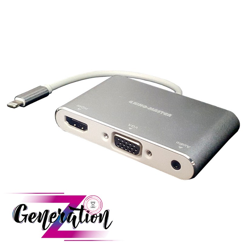 CÁP CHUYỂN LIGHTNING RA HDMI + VGA + AUDIO KINGMASTER (KY-P002S)