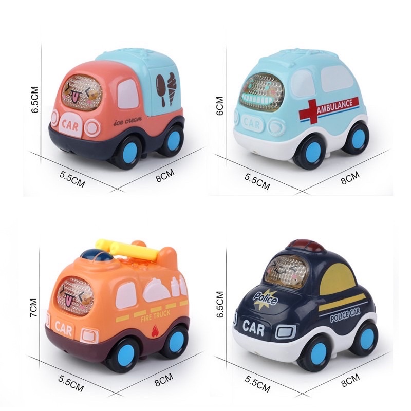 Bộ Hộp 4 Ô Tô Đồ Chơi Cao Cấp Cho Bé - Ô Tô Cảnh Sát Cứu Hoả Cứu Thương Taxi Babibu