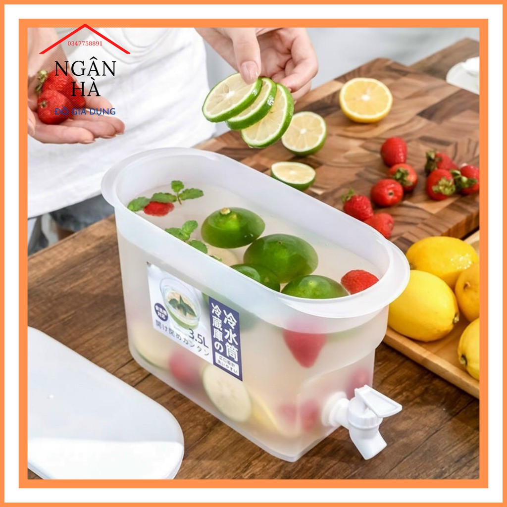 Bình đựng nước có vòi,hộp đựng nước tủ lạnh có vòi đa năng tiện dụng khối lượng 2,5L -5L