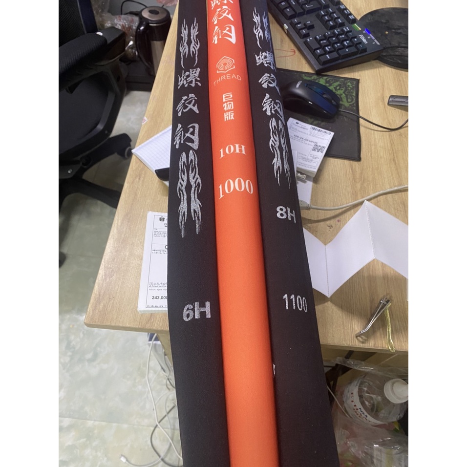 Cần Câu Tay Bạch Kinh Thiên 6H,8H,10H màu cam tặng kèm ngọn,(bảo hành 1 lóng trừ lóng gốc)