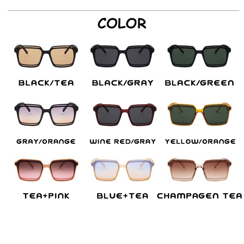 Kính Mát Gọng Vuông Chống Nắng Thiết Kế Thời Trang Cho Nữ