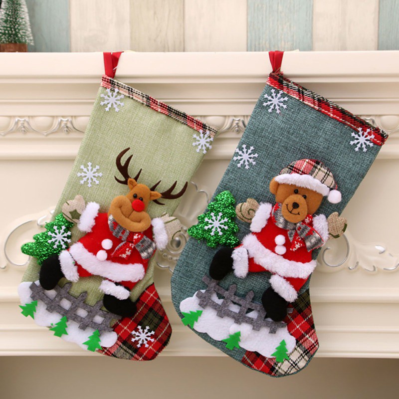 Phụ Kiện Treo Trang Trí Cây Thông Giáng Sinh / Năm Mới Hình Gấu / Ông Già Noel / Tuần Lộc