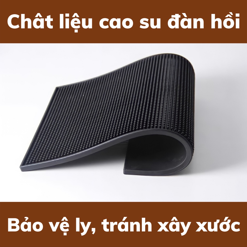 Thảm trải quầy bar thảm lót quầy pha chế size L 45x30 cm dụng cụ pha cà phê chống thấm nước cao su đàn hồi