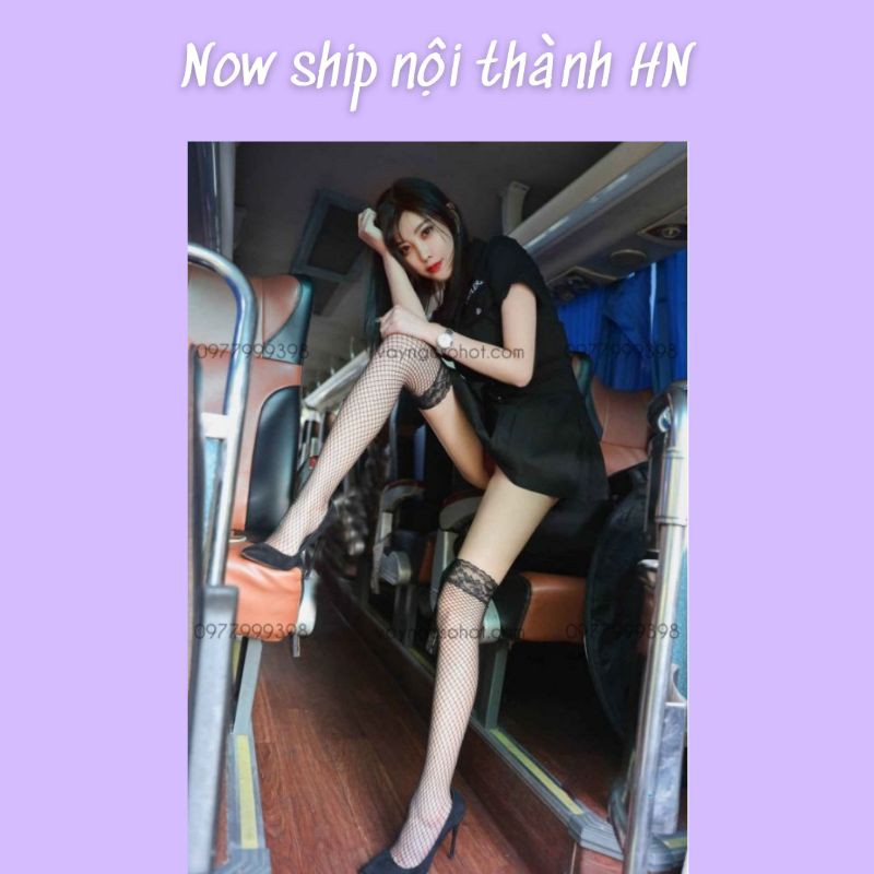 ( clip tự quay + ảnh thật tự chụp ) tất đùi lưới viền ren sexy