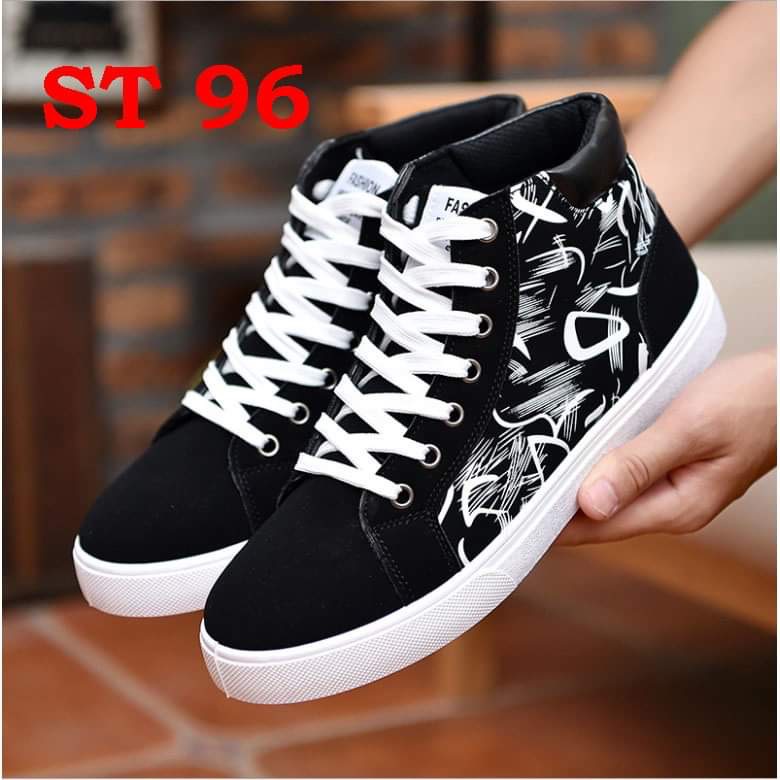 Giày thể thao Nam hoa văn cổ cao mã ST