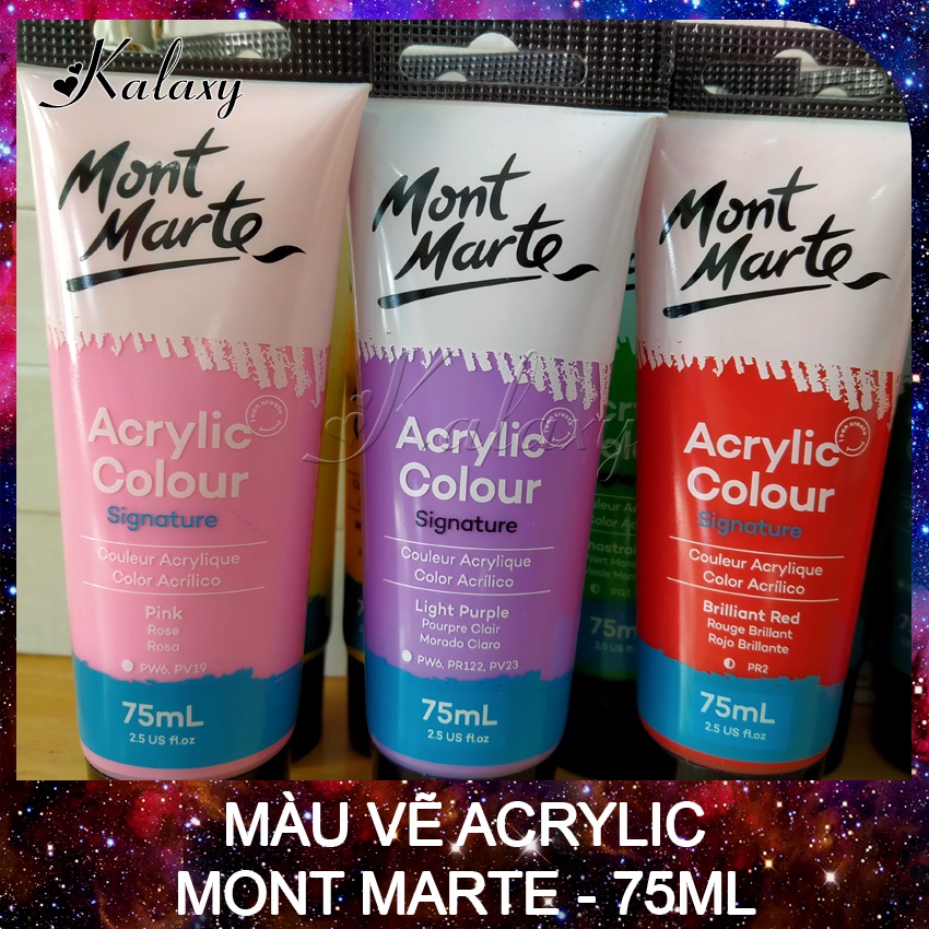Màu Acrylic chính hãng MONT MARTE 75ml vẽ tranh, vẽ vải, vẽ gỗ, gốm...