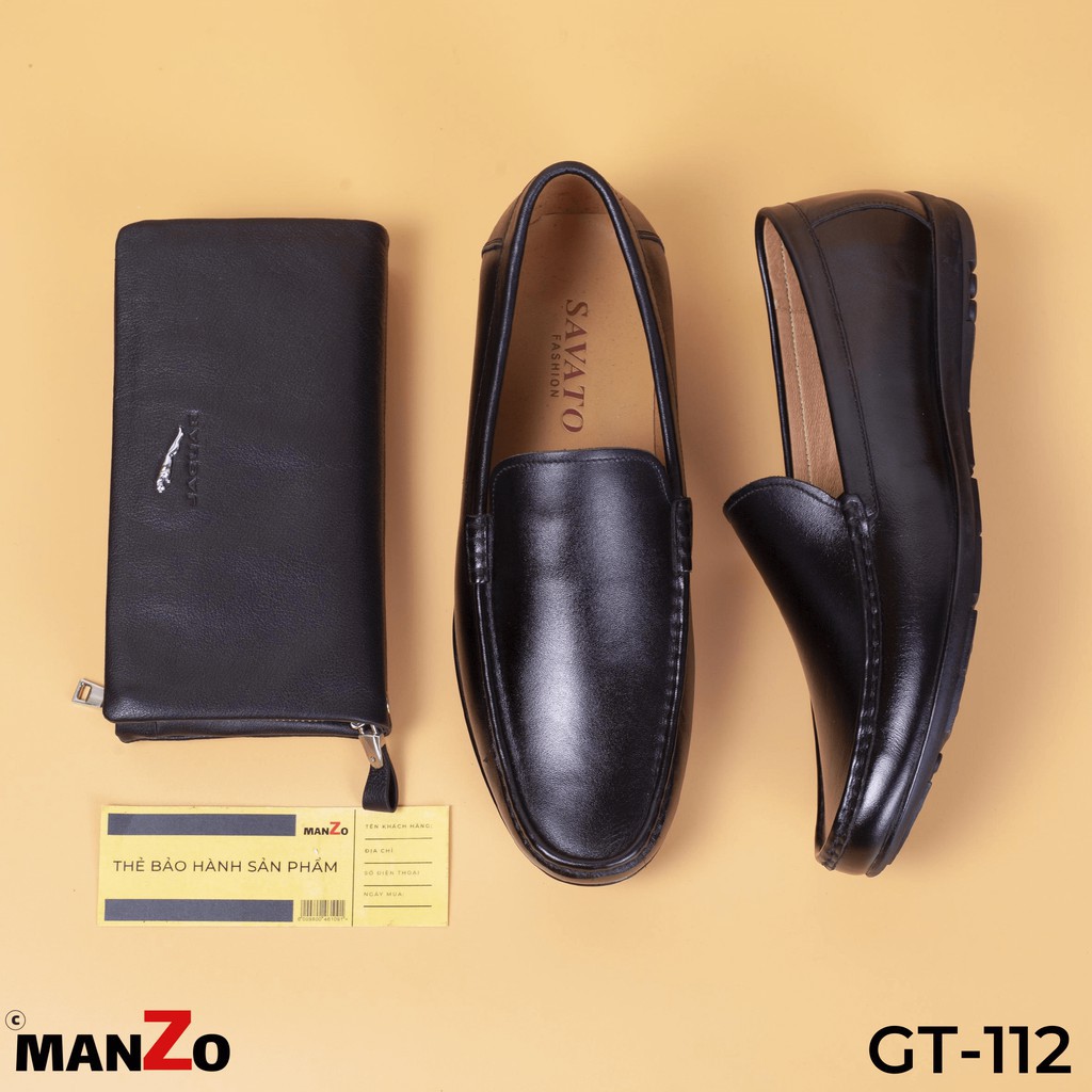 [DA BÒ THẬT] Giày mọi nam cao cấp da bò - Bảo hành 12 tháng tại Manzo store - GT 112