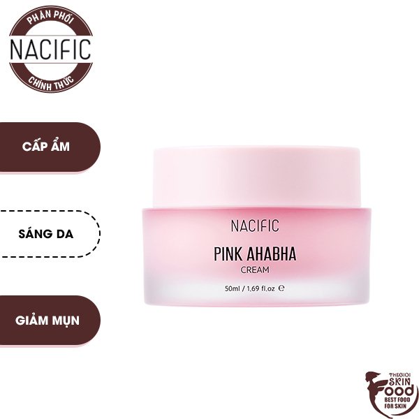 Kem Dưỡng Cấp Ẩm, Làm Sáng Da NACIFIC Pink AHABHA Cream 50ml