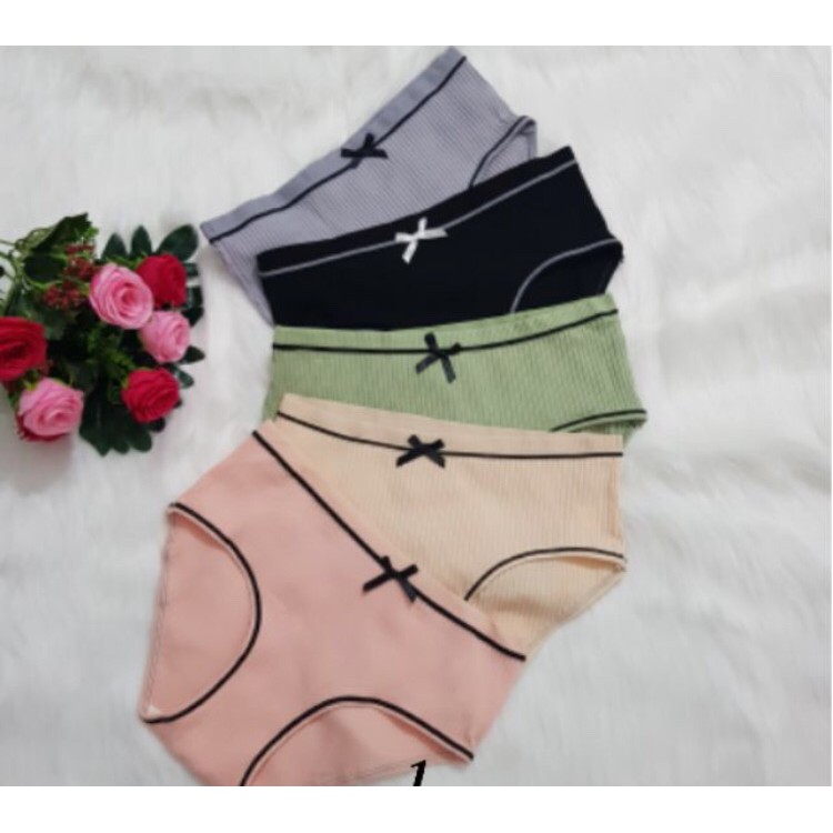 COMBO 10 quần lót gân tăm dính nơ cao cấp