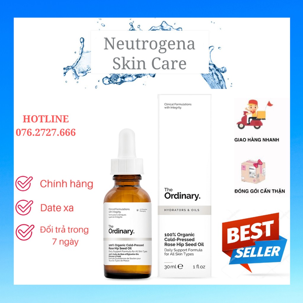 Tinh Dầu The Ordinary 100% Organic Cold-Pressed Rose Hip Seed Oil (30ml)