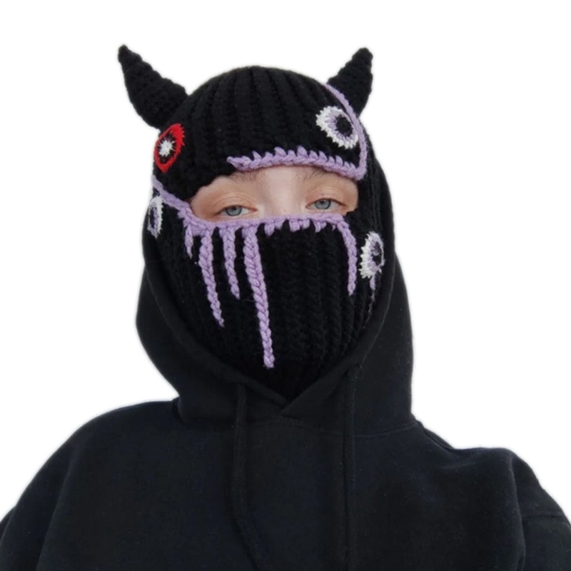 Mũ Beanie Hóa Trang Halloween Hình Sừng Quỷ Độc Đáo