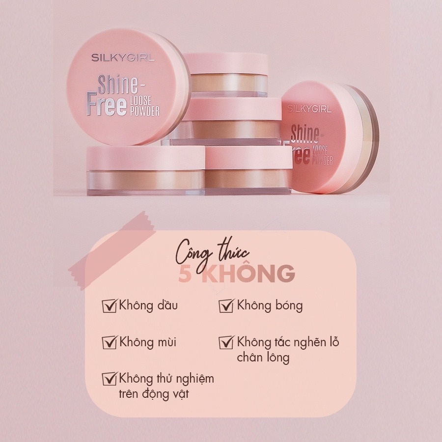 Phấn Phủ Silky Girl Dạng Bột Shine Free Loose Powder 10G