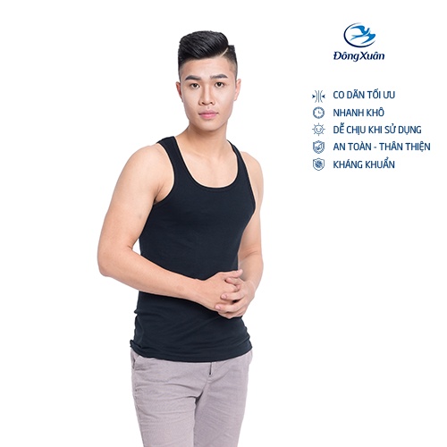 [Combo 5 chiếc] Áo ba lỗ nam Dệt Kim Đông Xuân, chất liệu 100% cotton