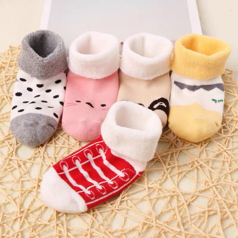 [ SIÊU RẺ ] COMBO 5 ĐÔI VỚ TRẺ EM 1-5T COTTON THOÁNG MÁT KUTE