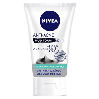 Sữa rửa mặt bùn khoáng ngừa mụn Nivea Acne Clear 10x 100g