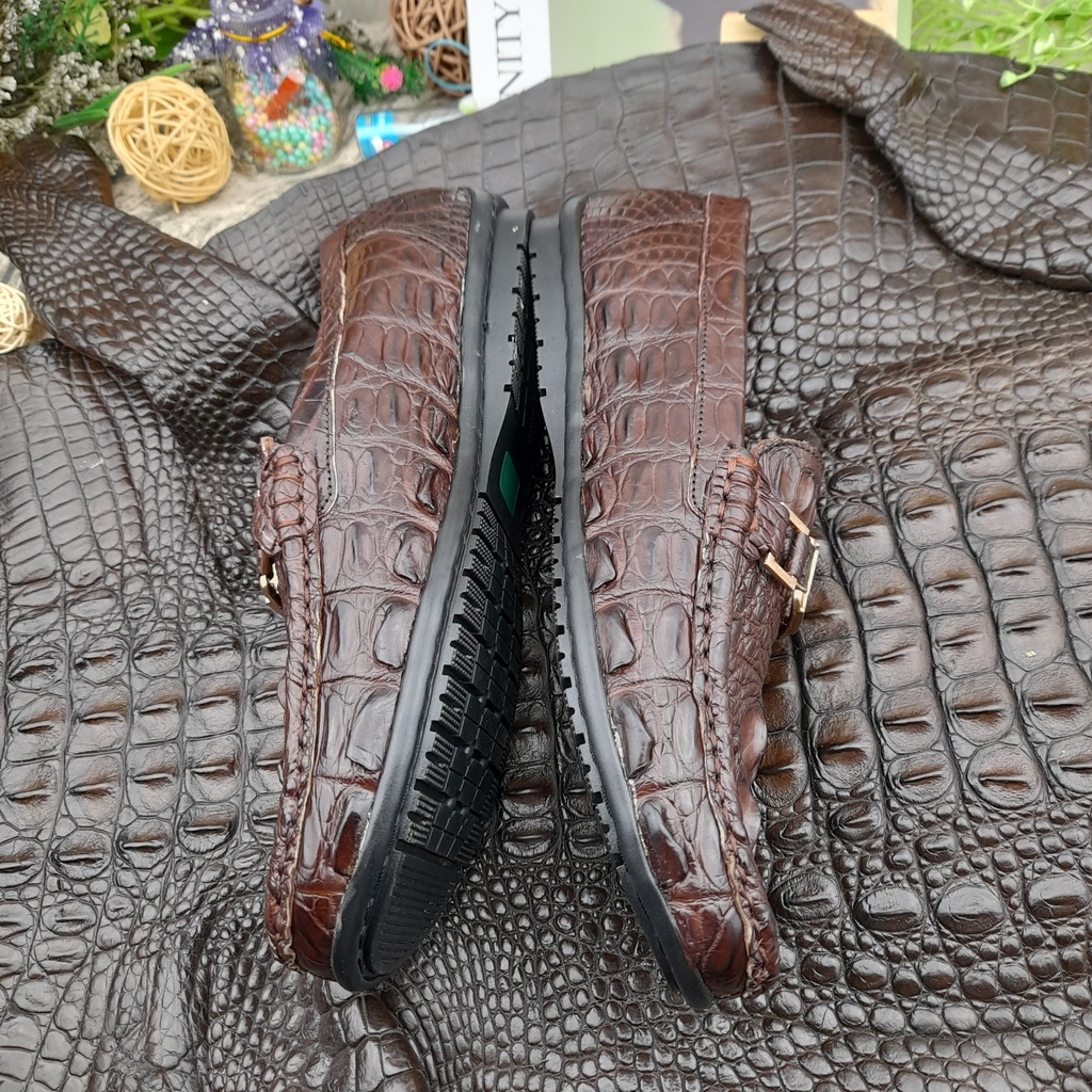 Giầy da, giầy nam da cá sấu màu đen màu nâu.