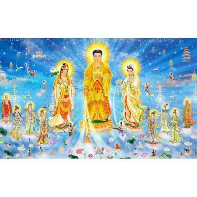 - Tranh đính đá tam thế phật df2924 (130*80)cm