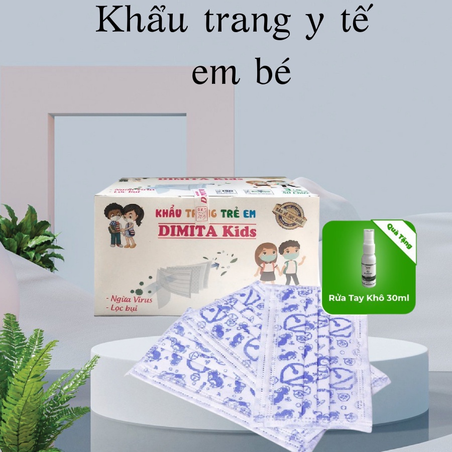 [Hộp 50 Cái] Khẩu trang Trẻ Em, khẩu trang y tế em bé 3 lớp hàng chuẩn Y Tế Dimita Kids - Siêu Thị Hạnh Phúc