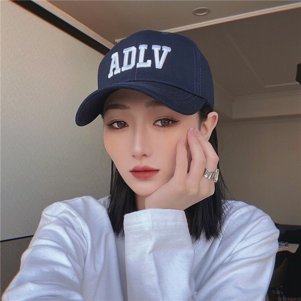 Nón kết nữ, mũ lưỡi trai đẹp phong cách Hàn Quốc, thêu chữ ADLV siêu ngầu