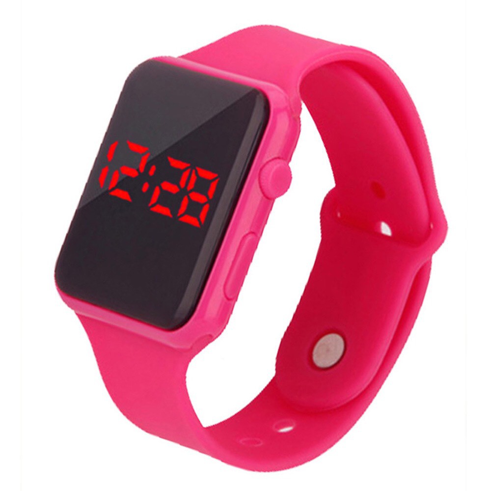 Đồng hồ thời trang nam nữ Led phong cách Hàn SC002 Dây hồng | BigBuy360 - bigbuy360.vn