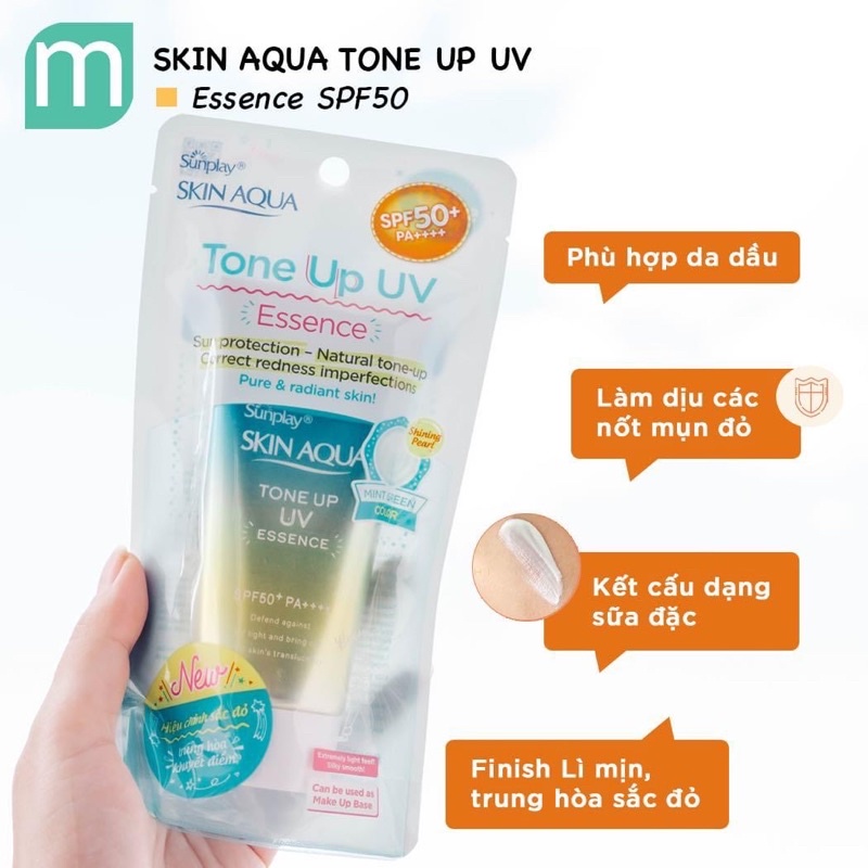 Tinh chất chống nắng hiệu chỉnh sắc da Sunplay Skin Aqua Tone Up UV Essence SPF50+ PA++++ 50g