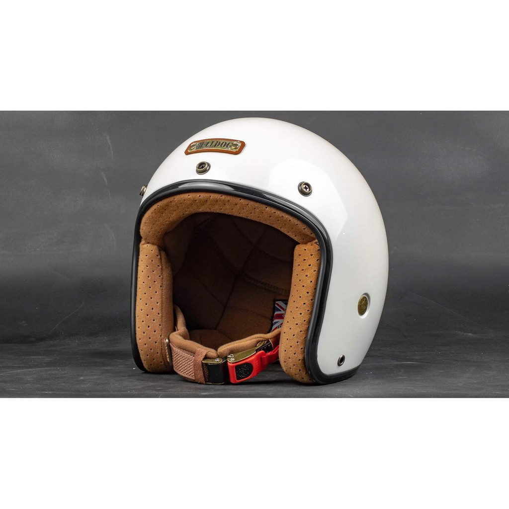 Mũ Bảo Hiểm 3/4 Bulldog Perro 4U Trắng Bóng
