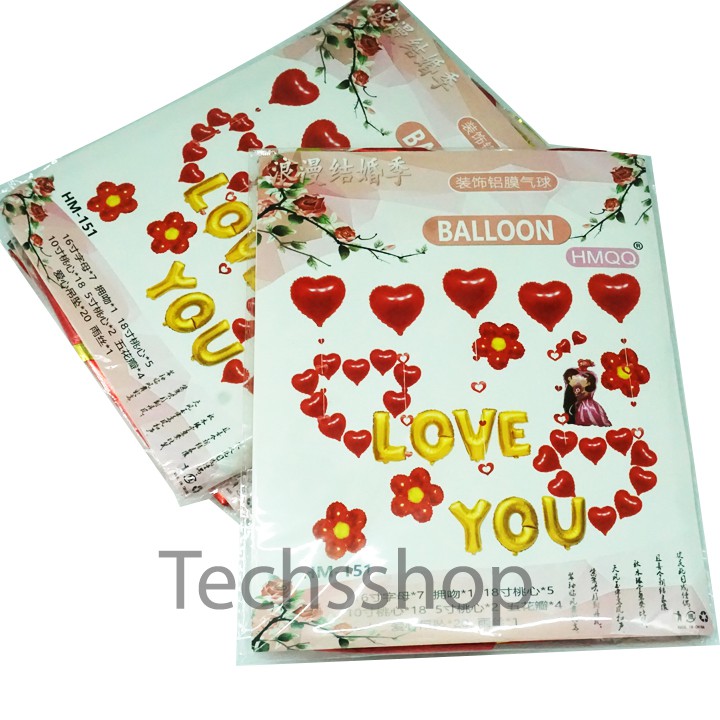 Bộ trang trí phòng cưới tân hôn cô dâu, chú rể chữ love - Phụ kiện trang trí đám cưới - Happy wedding - Valetine